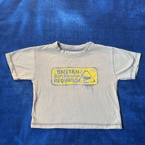 Kids Gray Graphic Tee with Yellow Print